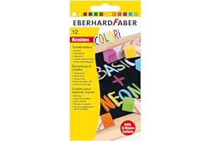 ‎EBERHARD FABER Eberhard Faber 526012 - Tafelkreide Colori, 12 Kreiden in Basic und Neon-Farben