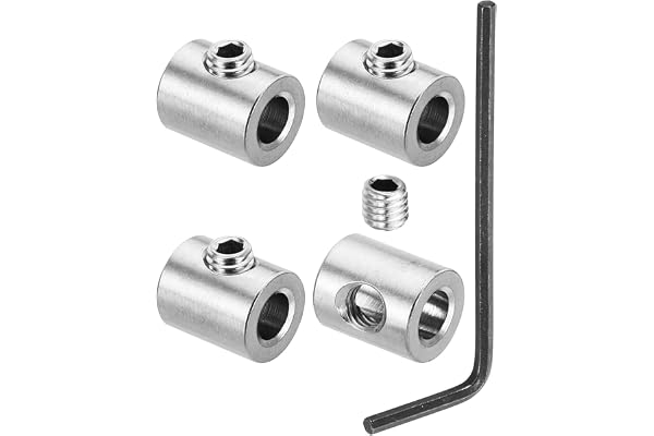 PATIKIL 5mm Hål Tråd Rep Klämmor Set, 4st 304 Rostfritt Stål Enstaka Hål Kabellås Klämmor Med M5 Hexagonala Skruvar Kabelnyckel