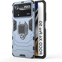 XINYEXIN Handyhülle Für Xiaomi Poco X4 Pro 5G - Stoßfeste Hülle Mit Ringständer & Magnetischer Halterung, Transparent