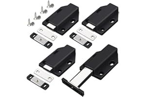 Drucktüröffner Push to Open Magnet Jiayi 4 Stück Heavy Duty Schrank Türöffner Tip On Beschlag Möbel Schubladen Drucköffner Schranktür Öffner Magnetschnäpper Druckschnapper Schwarz