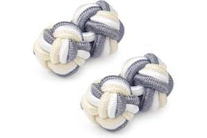 HONEY BEAR Gemelos de seda del nudo de la tela para hombre/mujer, redondos para el regalo de boda del negocio