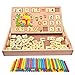 Produktbild HappyToy gegenüber der besagten hölzerne zahl sticks + 70pcs ziegel blöcke mathematik material bildungs - spielzeug + schnecke teacking uhrzeit lernen für junge kind mathe frühe bildung lernen