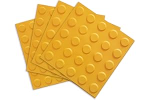 FOLGTEK 4 baldosas ciegas de pavimento táctiles, baldosas de pavimento cuadradas, tablas de pavimento de PVC, alarma de giro para ciegos (punto amarillo)