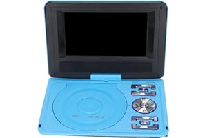 Mini Lecteur DVD Portable de 6,8 '', avec écran Panoramique LCD HD Pivotant à 270 °, Prise en Charge de la Carte USB/SD/Sync TV et de Plusieurs Formats de Disque, pour Les Enfants(Bleu)