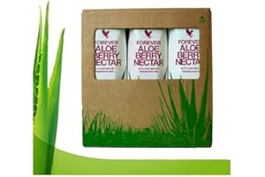 ALOE HANA Forever Living Triple pack 3 x 1 Litre Aloe Vera Gel, Blueberry, Apple and Peach Pulp Flavour, 100% Natural Pure Drinking Juice