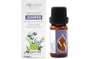 Essences Bulgaria Aceite Esencial de Enebro Orgánico 10ml | Juniperus communis | 100% Puro y Natural | Sin Diluir | Grado Terapéutico | Granja Familiar | Destilado al Vapor | Sin OMG | Vegano