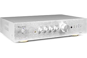 Audizio AD200A - HiFi-Stereo-Verstärker 2 x 200 Watt, Bluetooth Verstärker für Lautsprecher und HiFi Anlage, Amplifier, HiFi-Verstärker, Audio Verstärker mit Bluetooth Funktion, Silber