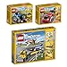 Produktbild Lego Creator 3-in-1 3er Set 31054 31055 31060 Blauer Schnellzug + Roter Rennwagen + Flugschau-Attraktionen