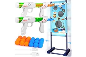 QCTOYS Moving Shooting Games for Kids Age 5 6 7 8 9 10 Shooting Toys with 2 Popper Guns 18 Foam Balls Birthday Halloween Stocking Fillers Boys Gifts Pirate