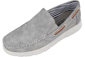 Cushion Walk Mens Faux Leather Slip on Classic Boat Deck Casual Loafers Shoes Size 7-11 (UK