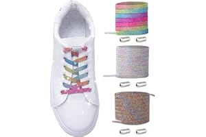 MLLTECH Cordones Elásticos para Adulto Niños | Cordones Elásticos Sin Nudo con Hebilla - Cordones Elásticos de Goma con Hebilla Metal - Elásticos Cordones de Zapatos de Colores/ Cordones Zapatillas Deporte