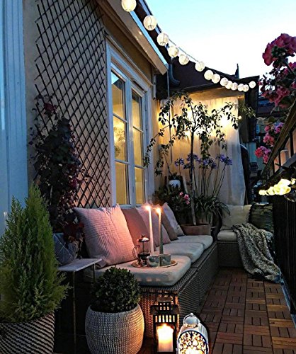 comprare on line Eleganbello, Catena Luminosa, Striscia di Luci, 4m, 20 LED, Lanterne, Funziona con Batteria, Lucine Decorative per Interno e Esterno prezzo