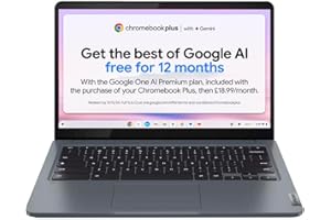 Lenovo IdeaPad Slim 3 Chromebook Plus | 14 Inch Full HD Laptop | Intel Core i3-N305 | 8GB RAM | 256GB eMMC| Chrome OS | Storm Grey