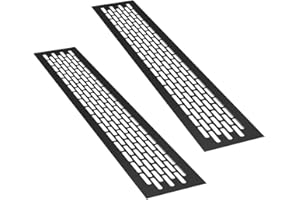 sossai® Griglia di ventilazione in alluminio - Alucratis (2 pezzi) | Rettangolare - dimensioni: 48 x 8 cm | Colore: nero | areazione
