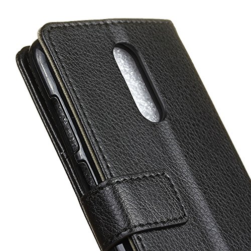 Funda Para Alcatel A7  Sunrive Funda Protecci  n Carcasa Cuero Resistente Cierre Magn  tico carcasa en folio  soporte plegable ranuras para tarjetas  Litchi patr  n negro    1 x L  piz   ptico