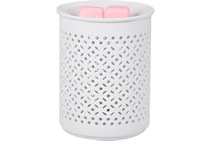 Dorephine Electric Wax Burners,Rustic Metal Oil Burner,Wax Melt Burner with 40W Edison Bulb for Home Décor (Ceramic Coin)