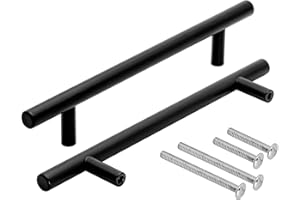 Stahlia Möbelgriffe schwarz Ø 10mm Edelstahl 96mm (5 Stück) Schrankgriffe Küchengriffe schwarz Griffe Möbel Schubladengriffe Schranktürgriffe