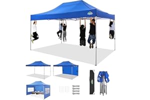 COBIZI 3x4.5m Pop up Gazebo Heavy Duty Gazebo, Easy up Marquee, UV-Resistant, Waterproof, Height Adjustable Event Tent for Garden, Parties and Commercial Use, with 3 Sides and Carry Bag