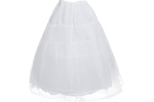 Freebily Tulle Jupon de Robe de Cérémonie Princesse pour Fille Enfant 2 Cerceaux Crinoline Blanche Petticoat pour Fille Longue Robe de Soirée Mariage