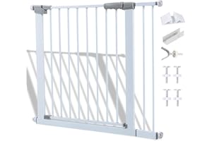 Gimisgu 89-96 cm barrière de sécurité rétractable, sans perçage, adaptée aux bébés et aux Animaux domestiques, à Fermeture Automatique, Parfaite pour Les escaliers, Les Portes et Les couloirs
