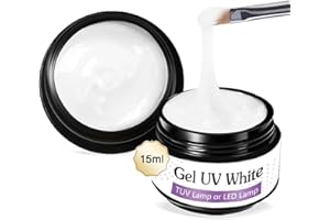 PHOMANTTONARY 15g*2 UV Gel Builder Unghie, Ispessente e Estensione per Unghie, Gel Unghie Ricostruzione Professionale, Adatto per Principianti e Professionisti, Unghie e nail art, bianco