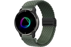 Issinlky Nylon Geflochtenes Armband für Garmin Venu 2 Plus, 20mm elastisches Armband für Garmin Vivoactive 5/Garmin Venu Sq/Venu Sq 2/Vivoactive 3/Garmin Venu/Vivomove HR/Forerunner 55 245 645