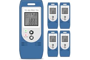 THERM LA MODE ThermElc TE-02 Pro TH Registratore di Temperatura e umidità con report CSV PDF Automatici, Confronta i Dati di Più Dispositivi, Data Logger con Certificato di Calibrazione-Registratore di Temperatura
