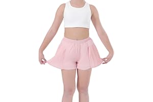 SPFASZEIV Shorts Mädchen Kurze Hose Sporthose mit Taschen Tennishose Kinder 2 in 1 Sommer Laufshorts 3-15 Jahre