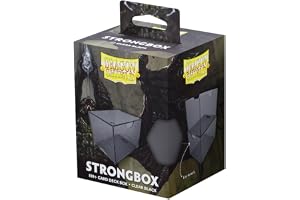 Dragon Shield Strongbox däckbox klar svart, rymmer 100+ dubbla ärmar kort, akryl TCG-förvaringsfodral, vakuumförseglingsstäng