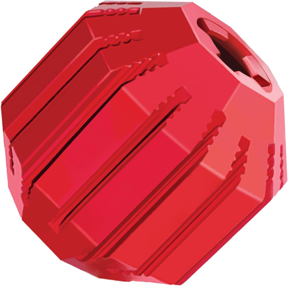 KONG Stuff-A-Ball Small | Doldurulabilir doğal kauçuk çiğneme oyuncağı, diş temizliği, ağız hijyeni için atıştırmalıklarla doldurulabilir