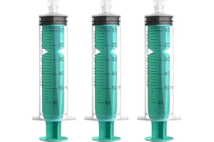 ATSUHUT 3 Stück Spritzen 60ml Kolostrum Große Spritze, Einwegspritze ohne Nadel Plastikspritze Luer-Lock Einzeln Verpackt Syringe, Dosierspritze für Labore, Flüssigkeitsmessung, Fütterung Haustiere