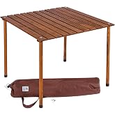 Bag The Joy 70 x 70 x 55 Katlanır Rulo Kamp ve Piknik Masası Kahverengi