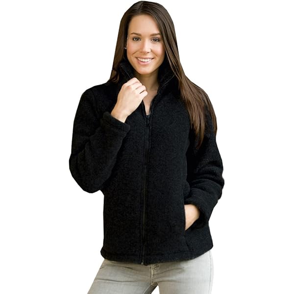 ALPIN LOACKER Merino jas voor dames 270 g/m² - de premium merinowol fleecejas, wollen jas voor outdoor en vrije tijd, Zwart S