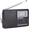 Yoidesu Portable Digital AM FM Stereo Radio FM/AM/SW/LW/TV Sound Digital Tuning Full-Band Radio Receiver with Alarm Clock (Step Value 9k)