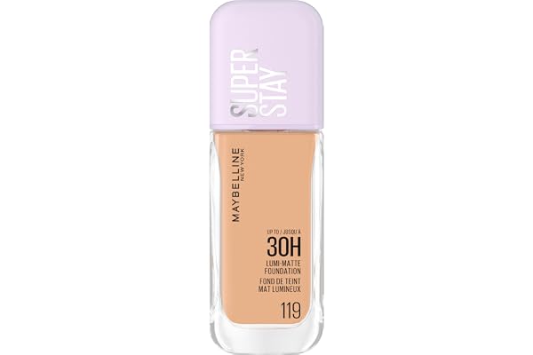 Maybelline New York - Fond de Teint Liquide Longue Tenue - Ultra-Résistant - Fini Mat Lumineux - Enrichi en Acides Aminés - Tous les Types de Peau - Superstay 30H Lumi-Matte - Teinte : 119 - 35ml
