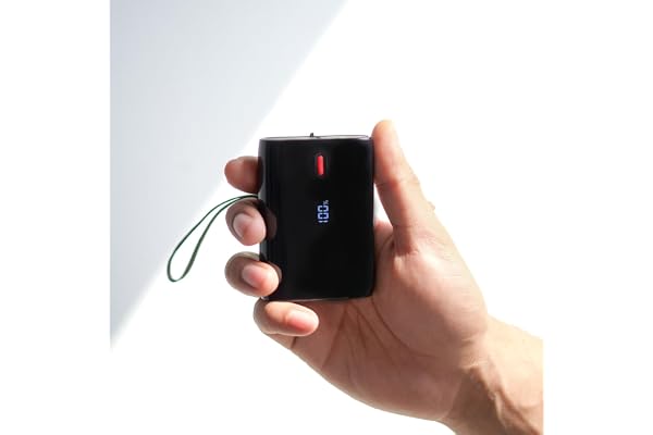 boAt Energyshroom PB300 Air 10000 Mah 22.5W USB Type C Pocket Size Power Bank with Compact & Lightweight Design,LED Battery Display,12 Layer Smart IC Protection & Smart Power Management(Carbon Black)
