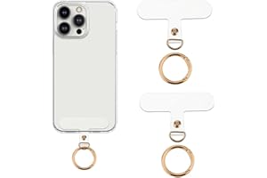 RYMAUP® 2 teiliges Handy Lanyard Patch Pad mit 2 Metall-Federringen,universeller Handy-Tether-Tab,Handy-Gurt-Anschluss,multifunktionales für die meisten Handy-Hüllen (Gold)