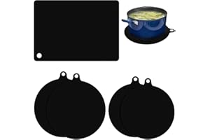 YOUNGSAY 5 tappetini per induzione, antiscivolo, per piani di cottura a induzione, antigraffio, a induzione, con foro di sospensione, tappetino protettivo resistente al calore, piano cottura a