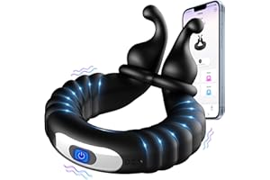 GLANVOO Anillo Vibradorador Pene Clítoris Juguetes Sexuales, Anillo Vibrador Pene Masculino Ereccion Vibradores para Hombres con 10 Modos, Cock Ring Juguetes Eróticos para Pareja Sexuales Sex Toýs Male