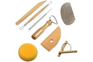 COZYSWAN Herramientas Modelado, Set 8 Pcs Manualidades para Escultura Arcilla Cerámica Madera