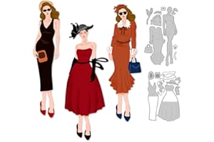 DELORIGIN 3 Styles Retro Lady Cutting Dies Card Making Die Cut Elegant Women Carbon Steel Die Cuts Stencils Card Scrapbooking Embossing Template Dies for DIY Wedding Craft Paper Album Gift Decor