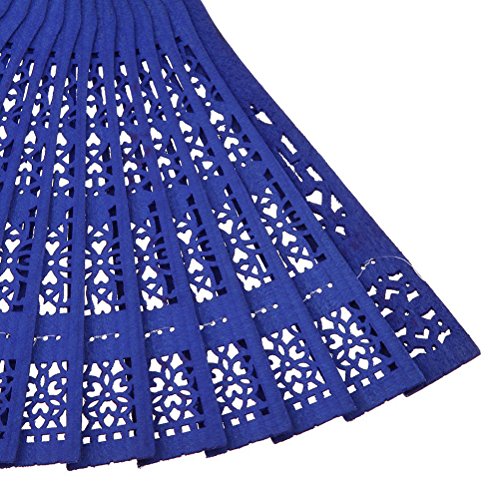 PIXNOR Vintage Handfächer aus Holz ，Hand Fan für Hochzeiten Geschenke (blau) - 5