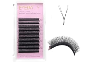 Extensiones de pestañas YY Y Curl en C 0,07 mm de longitud 10mm Pestañas de volumen Ventiladores 2D Extensiones de pestañas .07 Mix YY Tipo de pestañas blandas by EMEDA (C 10mm)