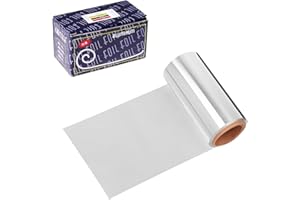 JKYVAA 10M Hair Foils for Highlighting Silver Aluminium Hairdressing Foil Thick 10cm Width Foil Framar with Metal Cutter for Hair Colouring Bleaching Dye and Balayage