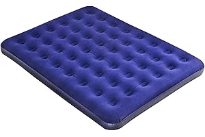 PLASTIFIC King Airbed, Quick Inflatable Camping Blow Up Mattress Air Bed, Versatile, Easy Store Waterproof Sleeping Mattress for Hiking, Travel, Outdoor (King Bed - Blue - 203 x 183 x 22cm)