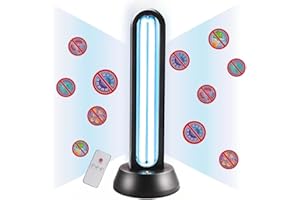 HYLR UVC Germicidal Remote Control Timer Watt Table Lamp Disinfection Sterilizer Cleans Air Ozone & Free Kill Remover Mold Flu. Bacterial dust Mites Germ UV Light. (UVC Lamp Ozone)