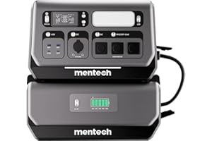 Mentech BP2400 All-in-one Balkonkraftwerk mit Speicher, 2048Wh LiFePO4 Stromspeicher mit Erweiterungsakku E2000 Ausbaufähig auf bis zu 10 kW, 1600W Solar Eingang, App-Steuerung, Wifi, Plug & Play