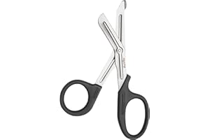 HIGHFITT AZN First Aid Scissors, Bandage Tough Cut Tuff-Cut Trauma Medical Shears for Nurses, Paramedics Doctors Students Theatre Hospitals, Veterinary, Firefighter, Rescue, Home and DIY (Black)