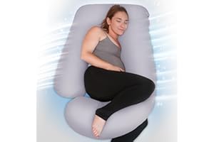 PINKFROGGIE PinkFoggie Cooling Pregnancy Pillow,U Shaped Full Body Pillows for Sleeping Support, 57 Inch Maternity Pillow for Pregnant Women with Cooling Silky Cover,Buttery Soft,Super Breathable for Hot Sleeper