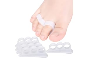 DYKOOK 6 PCS Hammer Toes Straightener Toe Corrector | Toe Separator | 3 Loop Design Pinky Toes Joint Realign | Crooked,Curled,Overlapping Straightener | Gel Crests Splints Cushion Support